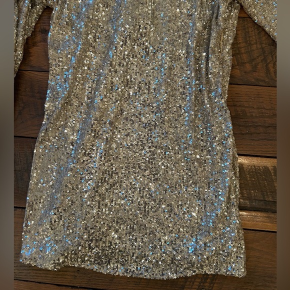 Gold Sequin Dress with Light Gold Belt - Picture 7 of 8